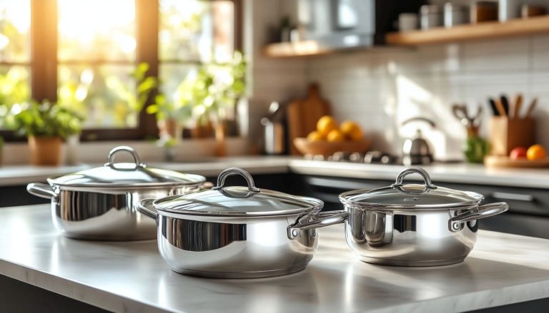 Чистые стеклянные крышки блестят на кастрюлях